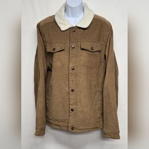 Brooklyn Cloth L Corduroy Jacket Coat Fleece Lined Button Down Cotton